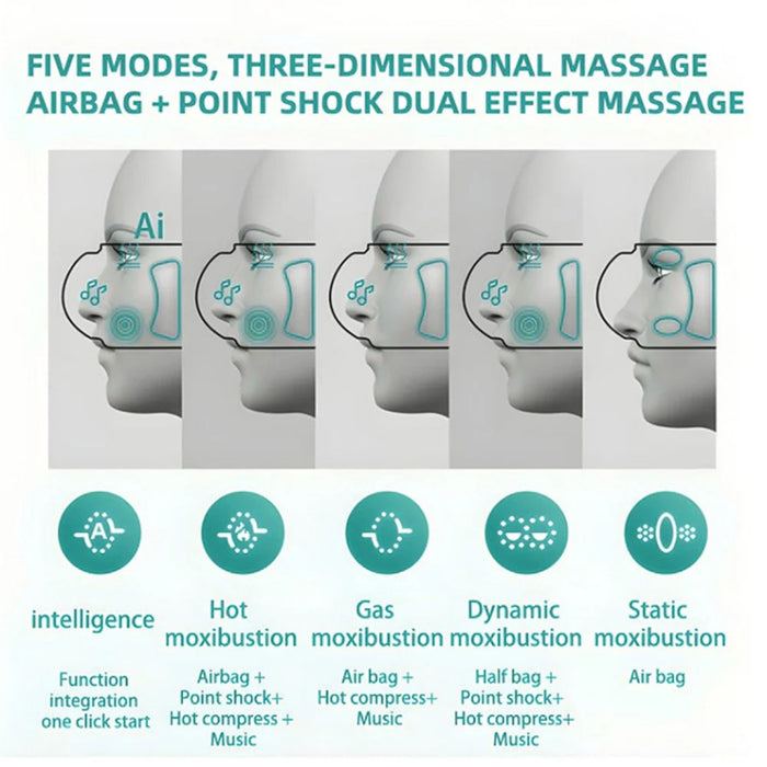 E5 Plus 26 Points Smart Eye Massager Adjustable Airbag Hot Compress Eye Protector Massager with 5 Massage Modes - Pink - 5