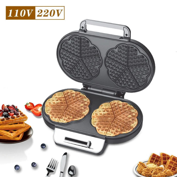 COUPE Dual Breakfast Sandwich Maker Electric Pancake Maker Griddle (CE Certificated, No FDA) - Silver / EU Plug 220V - 4