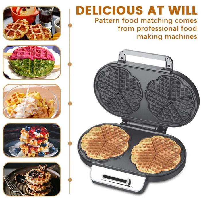 COUPE Dual Breakfast Sandwich Maker Electric Pancake Maker Griddle (CE Certificated, No FDA) - Silver / EU Plug 220V - 5