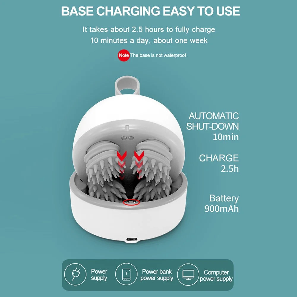 ST-710 4 Modes Electric Scalp Massager Wet and Dry Use Head Kneading Machine - 3