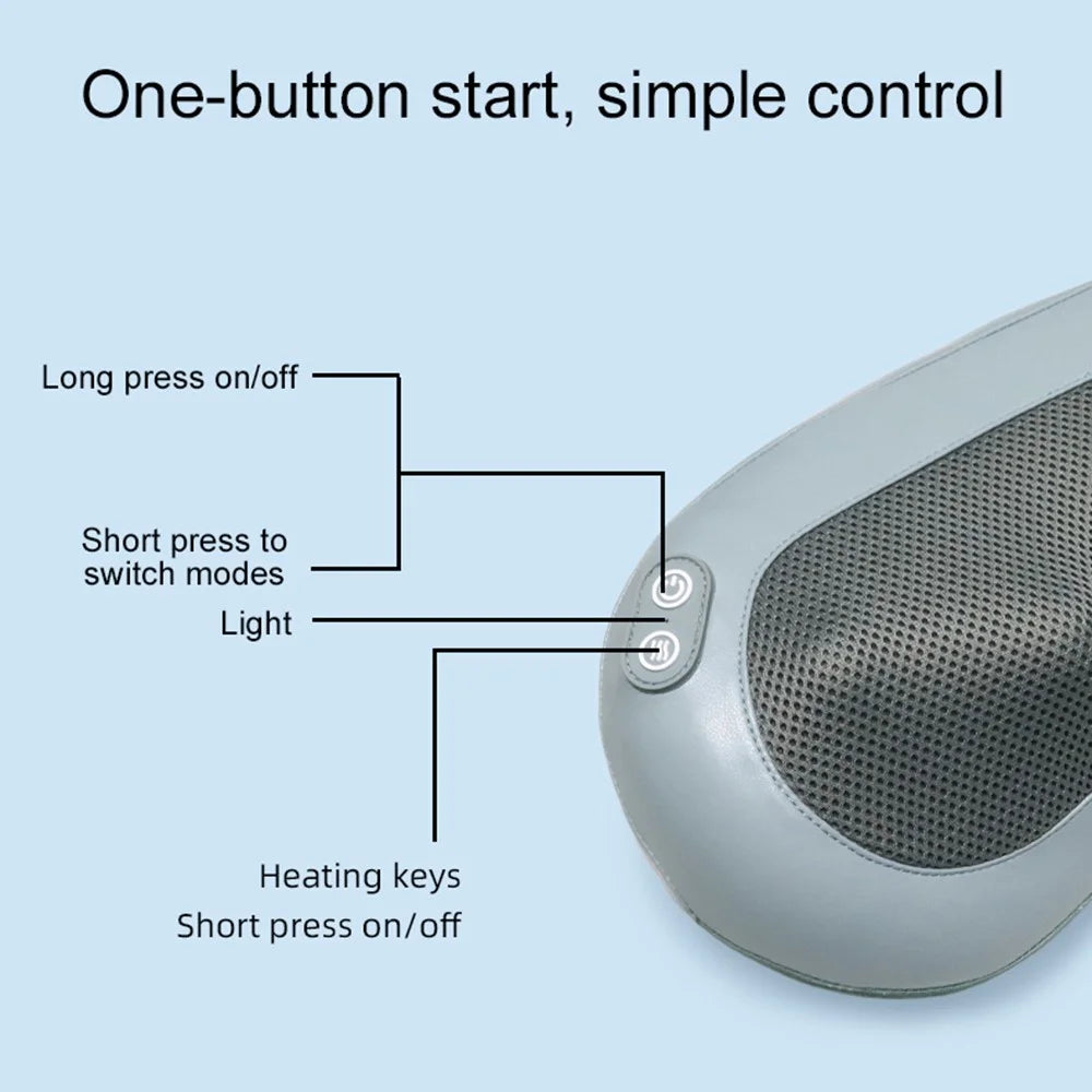 ST-1207 Wireless Back Massager USB Shiatsu Neck Massager with Heat Muscle Pain Relief - 6