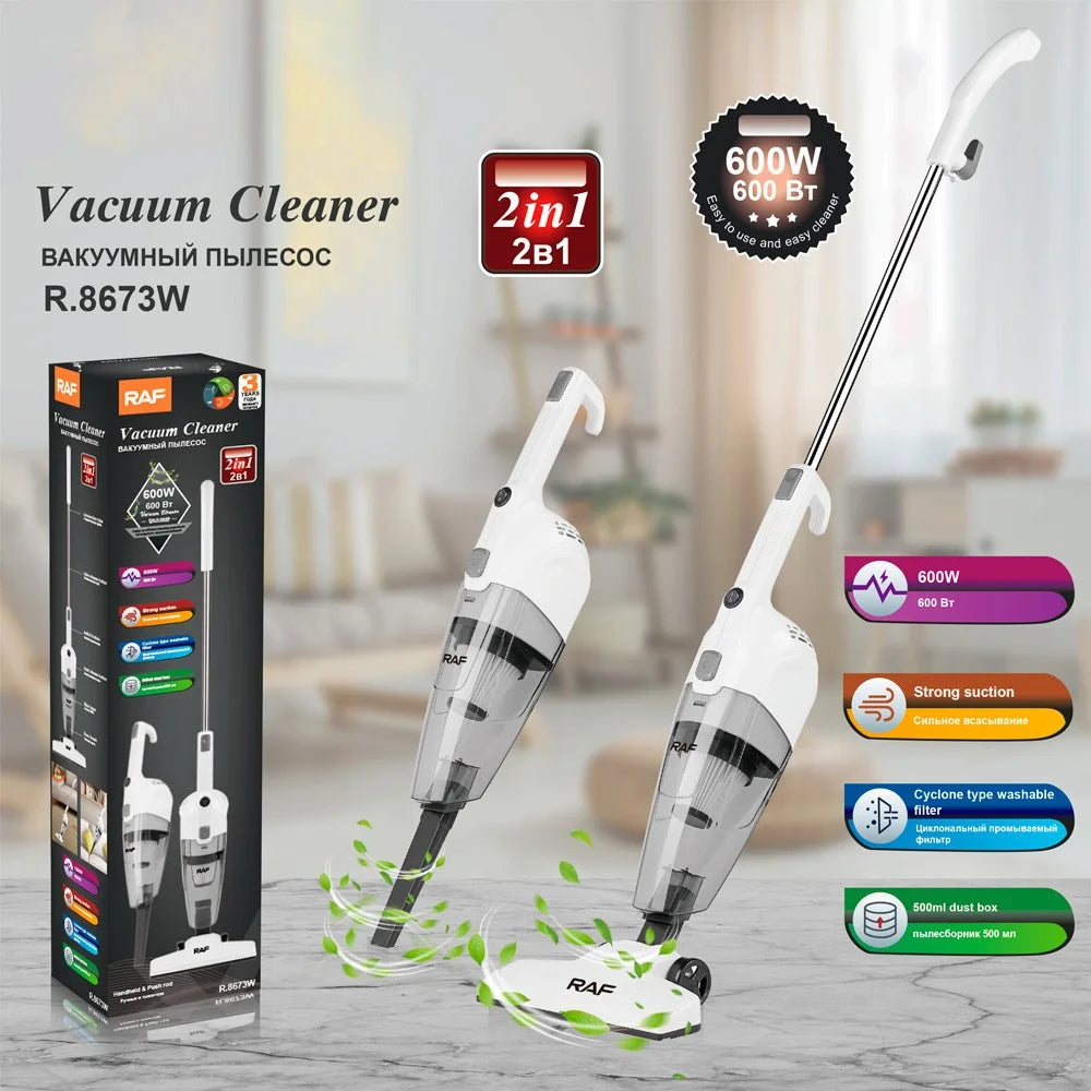 RAF R.8673 Home Corded Vacuum Cleaner Powerful Suction Handheld Cleaner EU Plug - White - 2