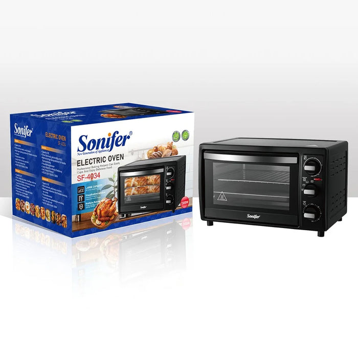 SONIFER SF-4034 1300W 20L Double Layer Electric Oven with Mechanical Knob Control for Home Baking, EU Plug - 3