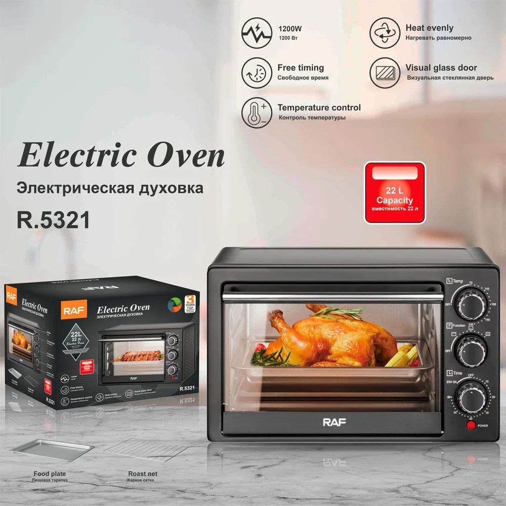 RAF R5321 Home 22L Electric Oven Multi-Function Baking Visible Window Cake Maker Oven (BPA Free, No FDA) - EU Plug - 2
