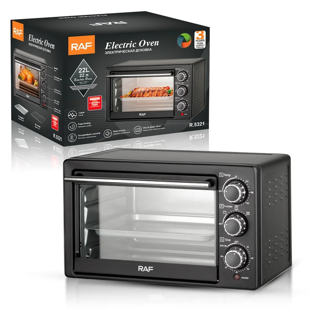 RAF R5321 Home 22L Electric Oven Multi-Function Baking Visible Window Cake Maker Oven (BPA Free, No FDA) - EU Plug - 7