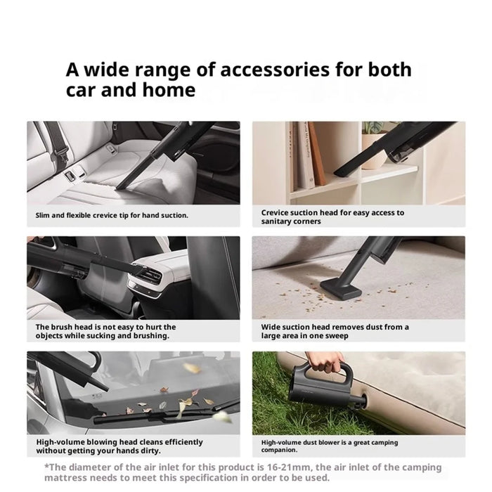 XIAOMI MIJIA MJXCQ01QW Car Vacuum Cleaner 21000Pa Strong Suction Cordless Handheld Cleaning Device (Chinese Version)- Black - 5