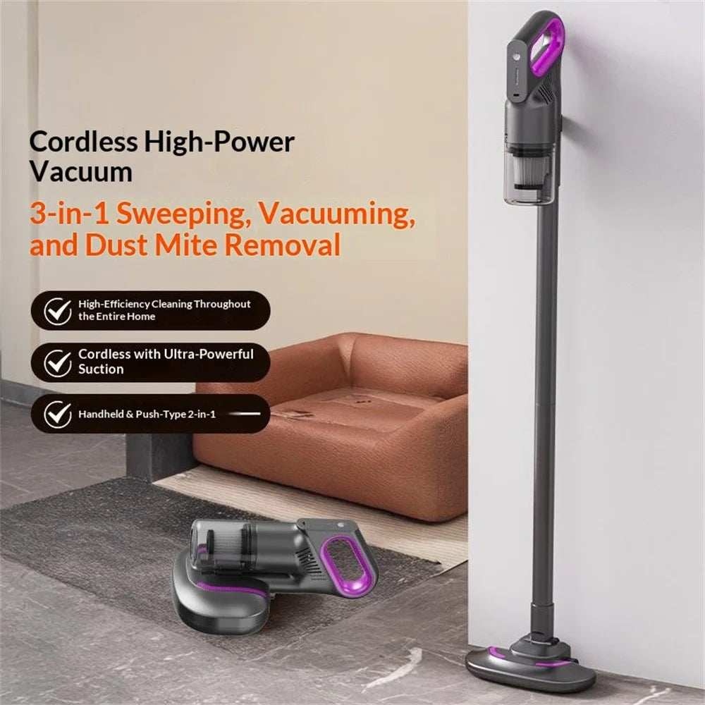 3 in 1 Cordless Vacuum Cleaner 10000Pa Handheld Stick Dust Mite Removal Mop for Home - 2