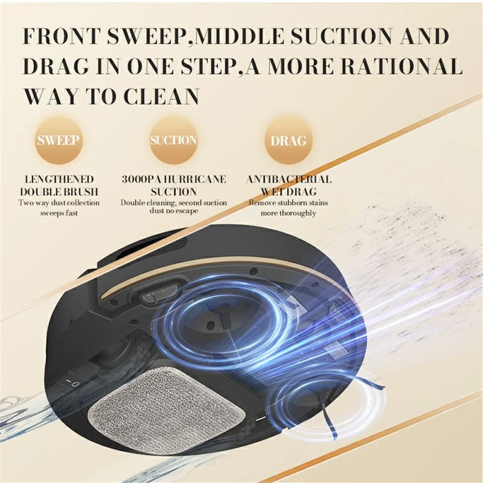 OB16SE 3000Pa Robotic Vacuum Cleaner Smart Mapping Cleaner for Pet Hair, Carpet - White - 4