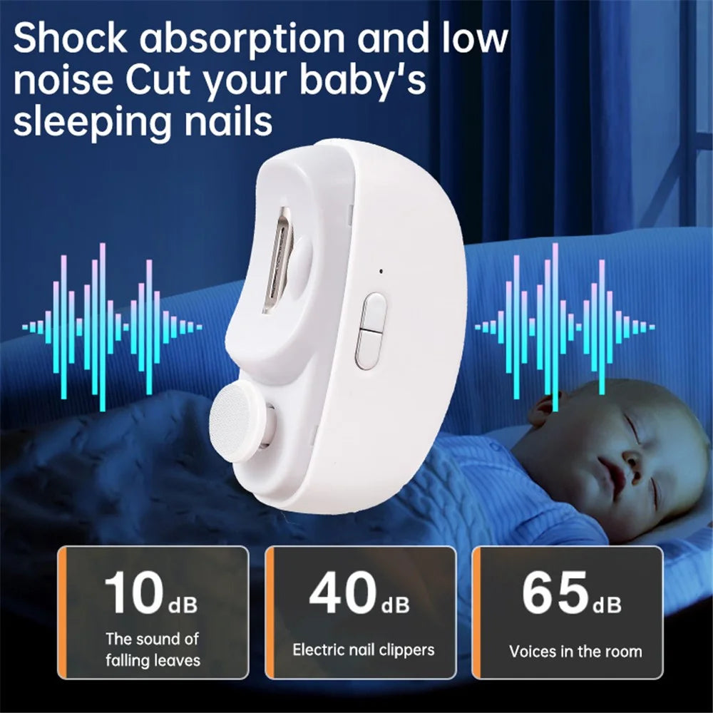 Automatic Nail Clipper 2 In-1 Electric Nail Polisher Baby Nail Clipper - White - 4