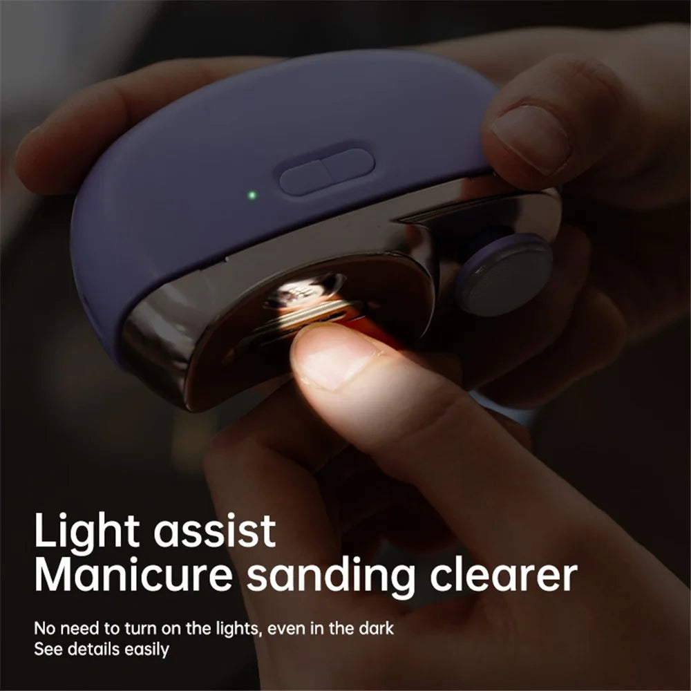 Automatic Nail Clipper 2 In-1 Electric Nail Polisher Baby Nail Clipper - White - 5