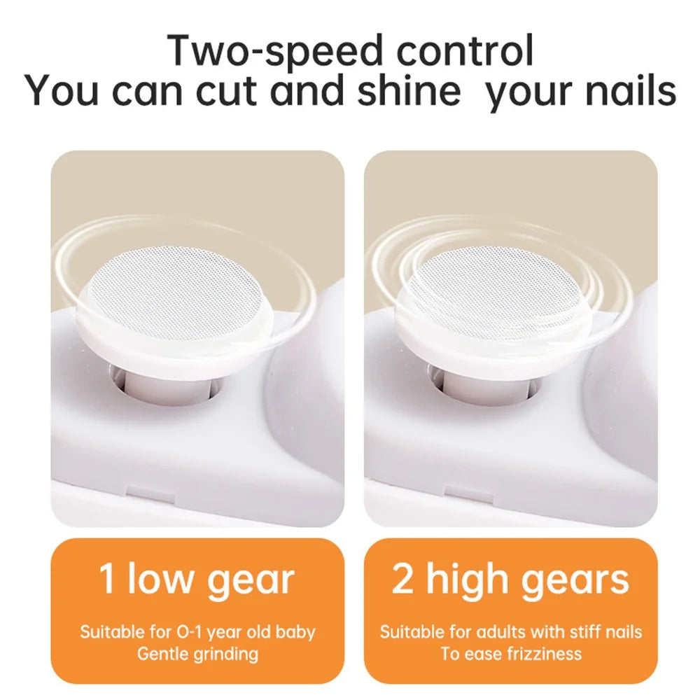 Automatic Nail Clipper 2 In-1 Electric Nail Polisher Baby Nail Clipper - White - 6