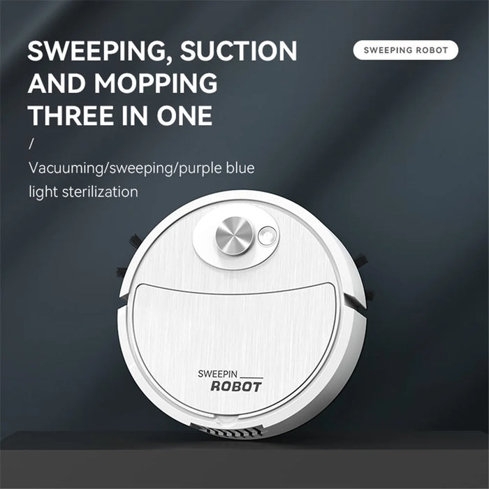 8088 3-in-1 Function Smart Sweeping Robot Rechargeable Wireless Floor Vacuum Cleaner - Black - 2