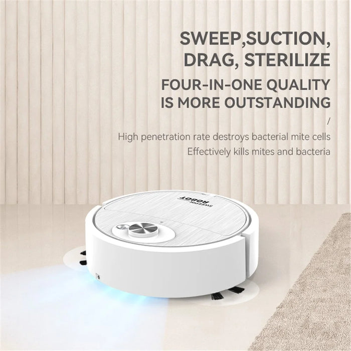8088 3-in-1 Function Smart Sweeping Robot Rechargeable Wireless Floor Vacuum Cleaner - Black - 7