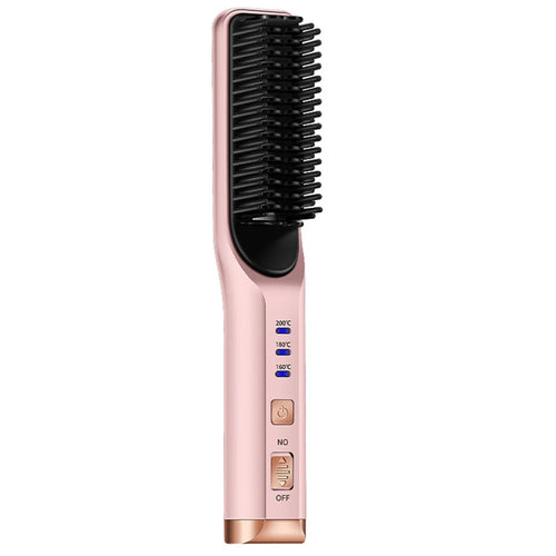 CNAIER AE506 English Version 2 In 1 Curling and Straightening Dual-use Mini Multifunction Hair Straightener Curler - Pink - 1