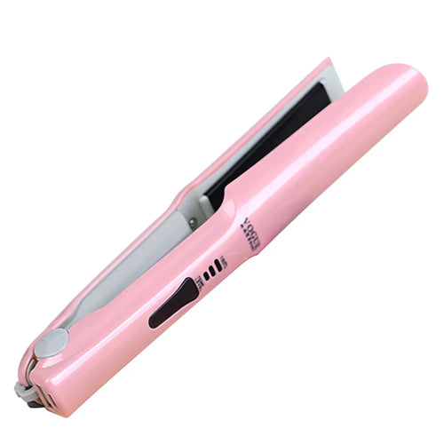 2 in 1 Hair Straightener Flat Aluminum Alloy 3 Temperature Levels Hair Curler for Hair Style - Pink - 1