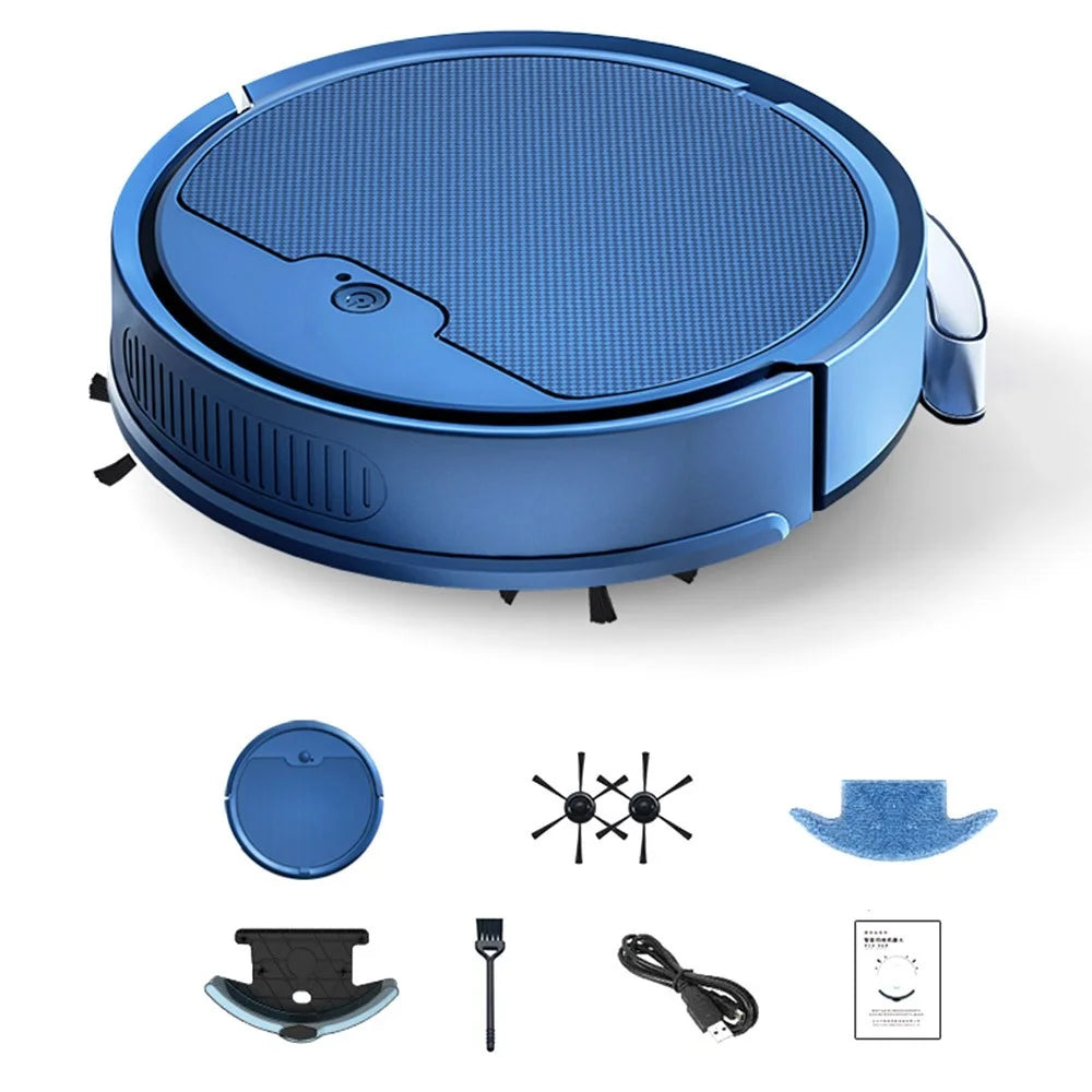 OB8S-MAS 3 in 1 Robot Vacuum and Mop Combo with 1500Pa Suction and Water Tank for Floor / Carpet - Blue - 1