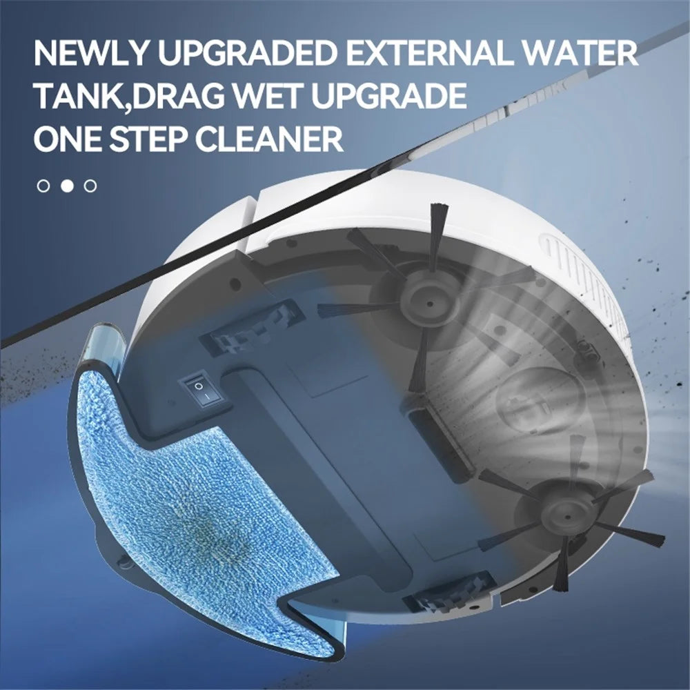 OB8S-MAS 3 in 1 Robot Vacuum and Mop Combo with 1500Pa Suction and Water Tank for Floor / Carpet - Blue - 4