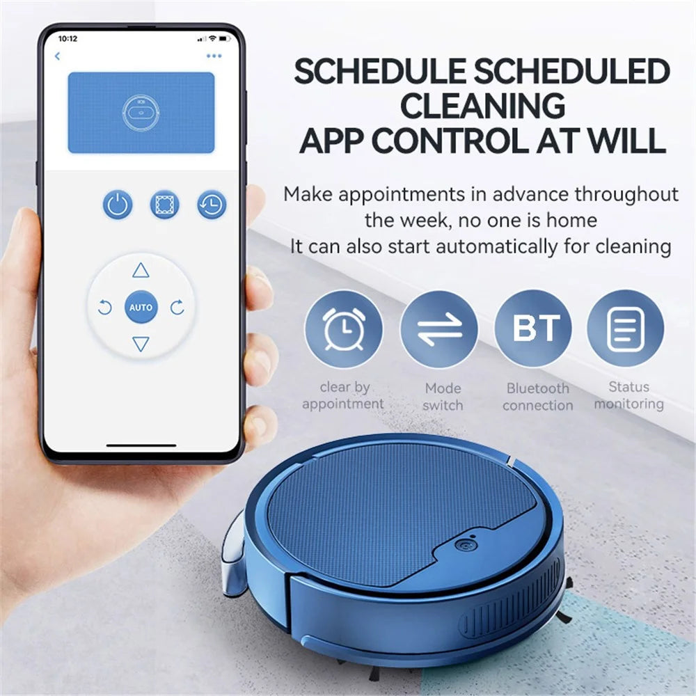 OB8S-MAS 3 in 1 Robot Vacuum and Mop Combo with 1500Pa Suction and Water Tank for Floor / Carpet - Blue - 5