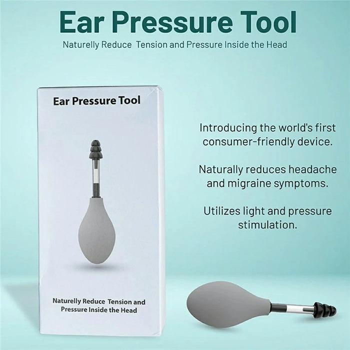 Portable Silicone Inner Ear Pressure Tool Reduces Tension Ear Pressure Relief Suction Device - Grey - 3