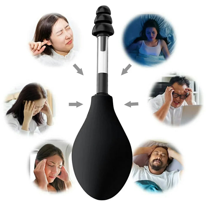 Portable Silicone Inner Ear Pressure Tool Reduces Tension Ear Pressure Relief Suction Device - Grey - 6
