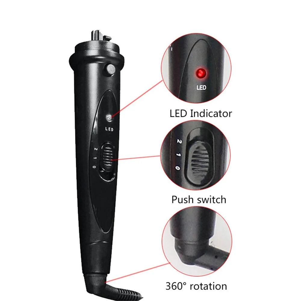 6 in 1 Hair Curling Iron Set Ceramic Multi Temperature Control PTC Heating LED Display Hair Styling Tool - EU Plug - 4