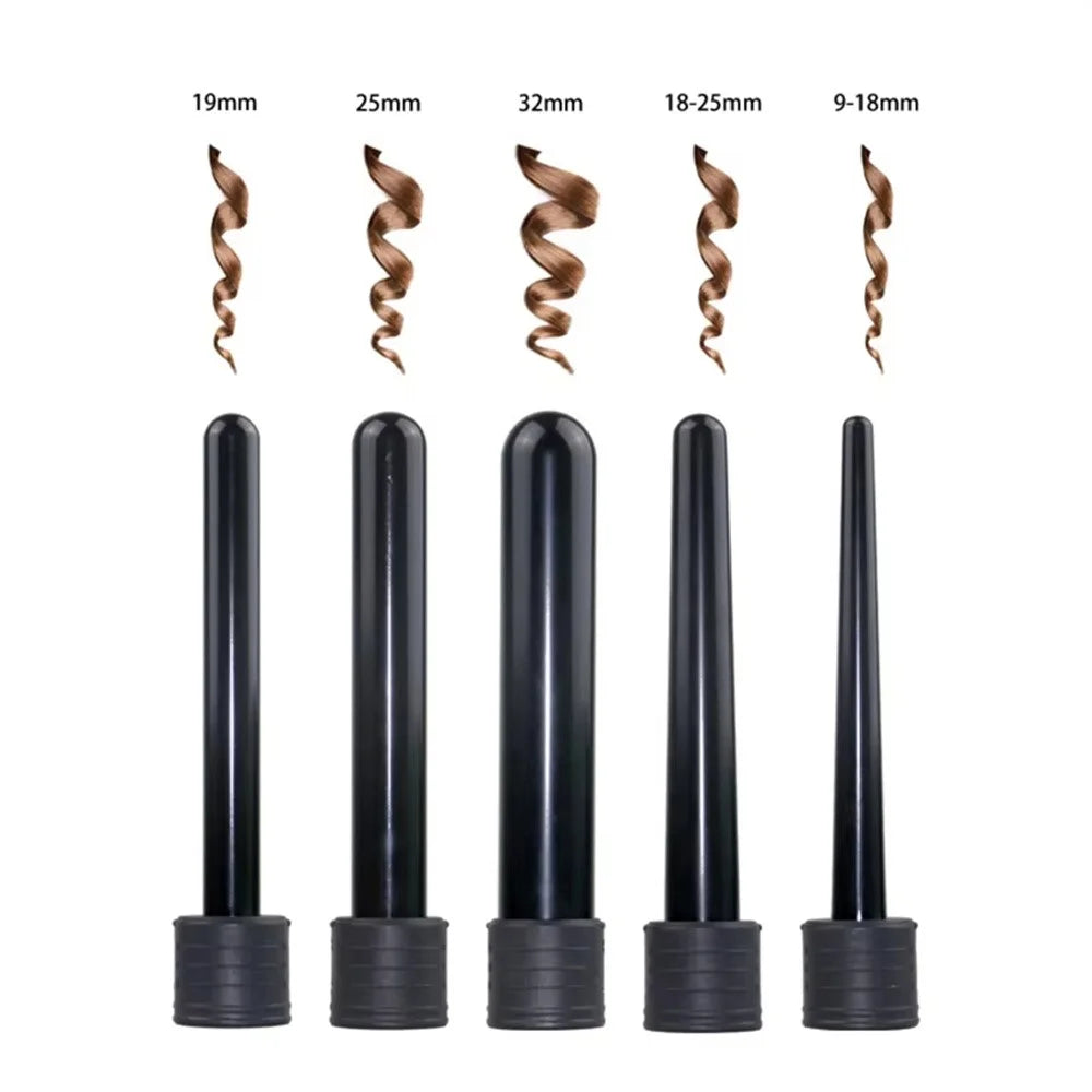 Curling Iron with 5 Interchangeable Heads Ceramic Curler Fast Heating Hair Styling Tool, EU Plug - 2