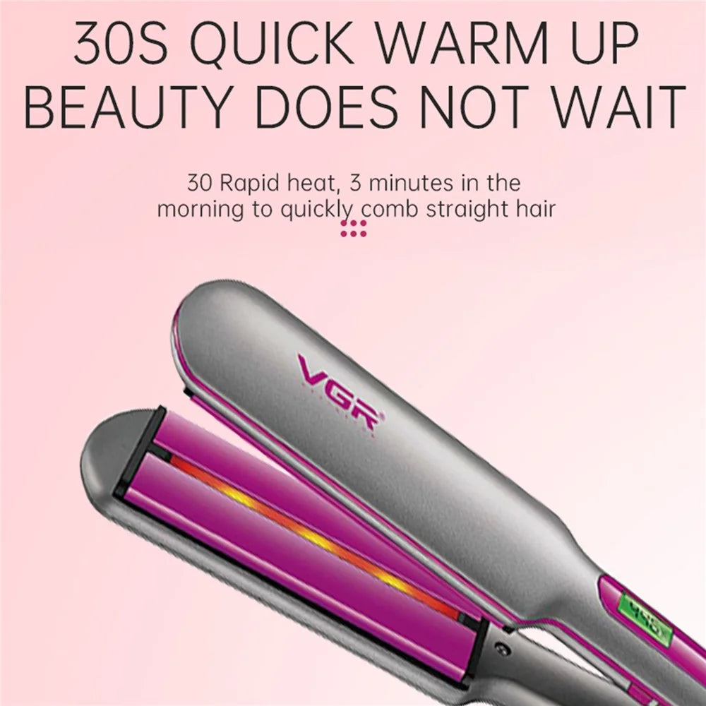 VGR V-562 Ceramic Plate Hair Straightener Rapid Heated Hair Straightening Flat Tool with Rotation Tail Cable (EU Plug) - 3