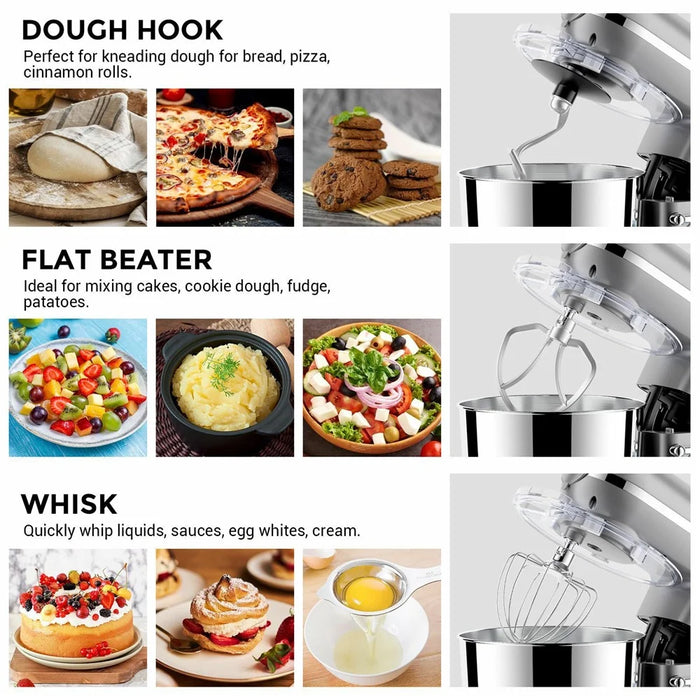 5.5L Multifunctional Kitchen Stand Mixer 5 in 1 Dough Kneader Food Processor for Baking Cooking (BPA Free, No FDA) - EU Plug - 3