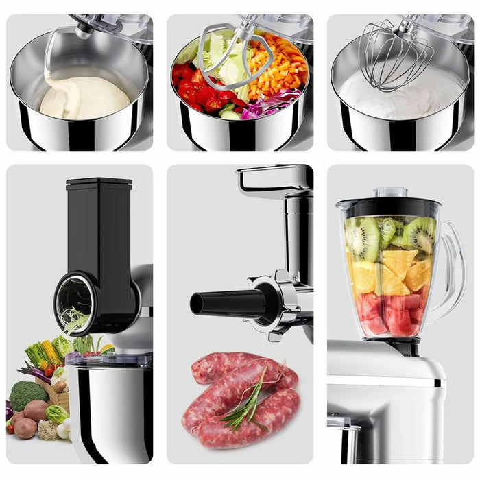5.5L Multifunctional Kitchen Stand Mixer 5 in 1 Dough Kneader Food Processor for Baking Cooking (BPA Free, No FDA) - EU Plug - 5