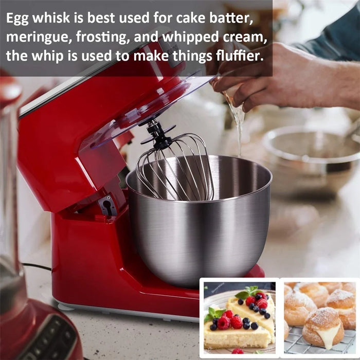 SC-236 5L 1000W Multipurpose Kitchen Stand Mixer for Kneading Dough Whisking Eggs (BPA Free, No FDA) - EU Plug / Red - 2