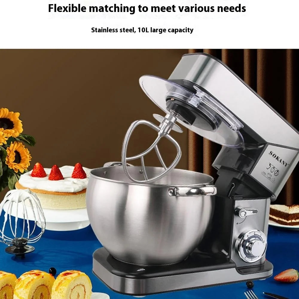 SOKANY SK-623 10L Stand Mixer Stainless Steel Kitchen 2000W Powerful Dough Kneader (BPA Free, No FDA) - EU Plug - 4