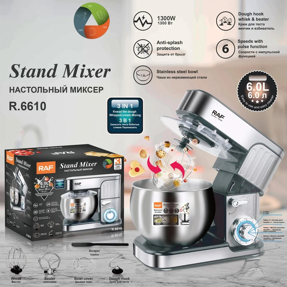 RAF R6610 Multifunctional Stand Mixer Automatic Dough Kneader Kitchen Fermenter Machine (BPA Free, No FDA) - EU Plug - 2