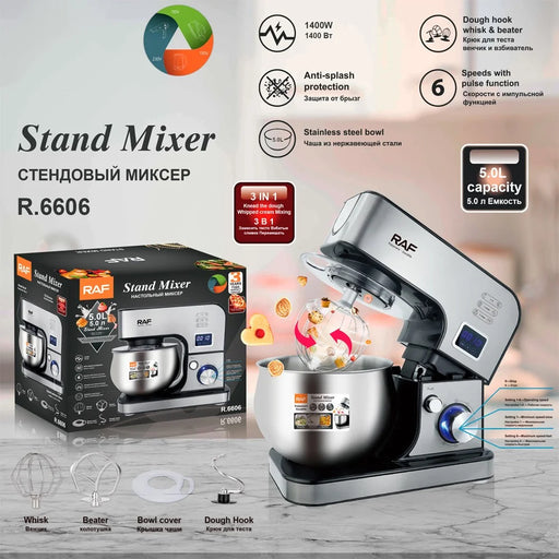 RAF R6606 Stand Mixer Multifunctional Automatic Dough Kneader Egg Beater Cream Whipper (BPA Free, No FDA) - EU Plug - 2