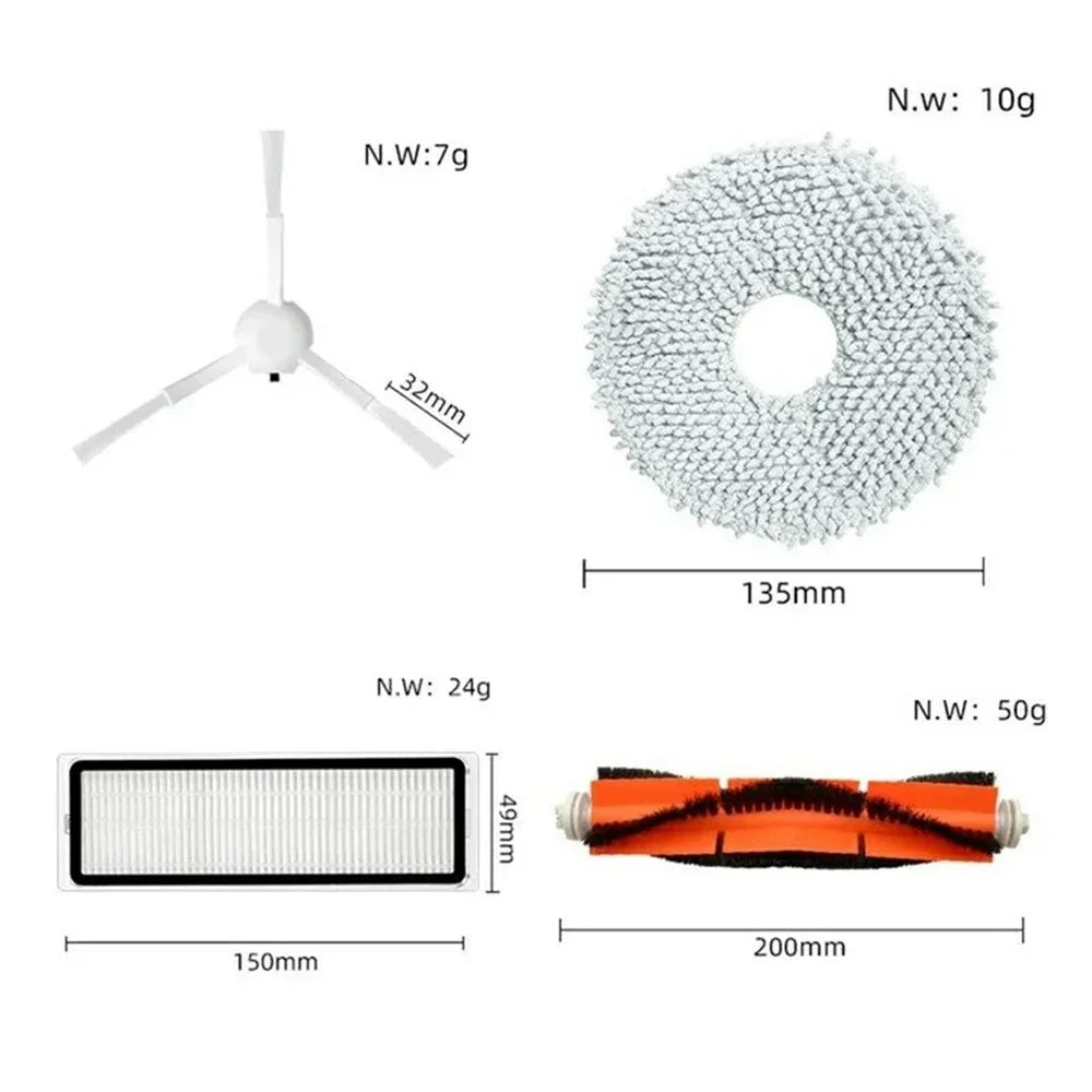 15Pcs Replacement Part for Xiaomi Robot Vacuum S10+ / S20+ / X10+ / X20+ / X10 Vacuum Cleaner Main Brush Side Brush Filter Mop Pad Set - 7