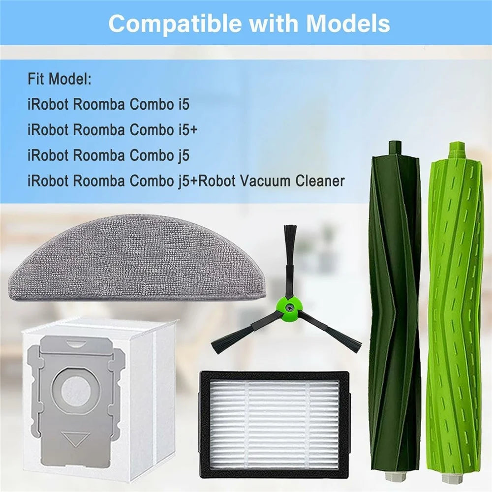 20Pcs Replacement Parts Set for iRobot Roomba Combo i5  /  i5+  /  j5  /  j5+ Main Brush + Side Brush + Filter + Dust Bag + Mop Cloth - 4