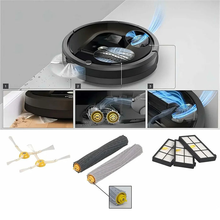 8Pcs Replacement Parts Kit for iRobot Roomba 800  /  870  /  880  /  960  /  980 Main Brush Side Brush Filter Set - 3