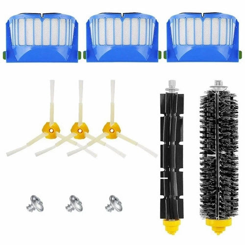10Pcs Replacement Parts Kit for iRobot Roomba 610 / 620 / 630 / 650 / 660 Main Brush Side Brush Filter Set - 1