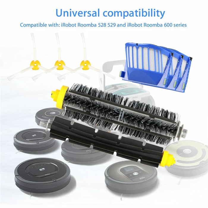 10Pcs Replacement Parts Kit for iRobot Roomba 610 / 620 / 630 / 650 / 660 Main Brush Side Brush Filter Set - 4