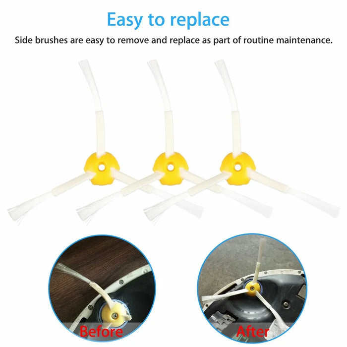 10Pcs Replacement Parts Kit for iRobot Roomba 610 / 620 / 630 / 650 / 660 Main Brush Side Brush Filter Set - 6