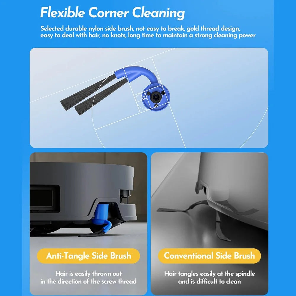 For Ecovacs DEEBOT X9 PRO OMNI / X9 PRO Side Brush Replacement Part Edge Cleaning Deep Corner Reach - 4