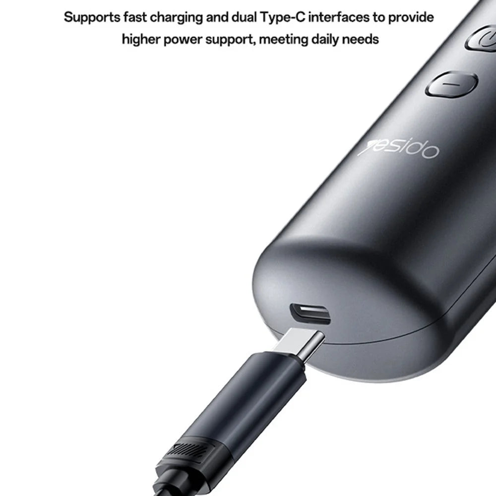 YESIDO MG23 Wireless Hair Straightener Brush  2 in 1 Straighten and Curl Styling Tool 3 Temp Settings Digital Display - Black - 7