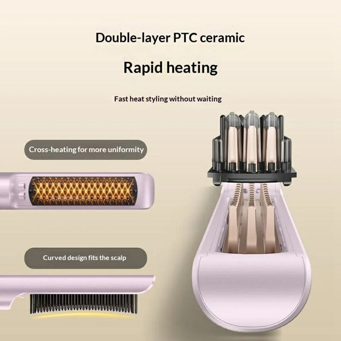 YESIDO MG33 UK Plug Hair Straightener Brush Smart Temperature Control Negative lon Hair Straightening Comb - 5