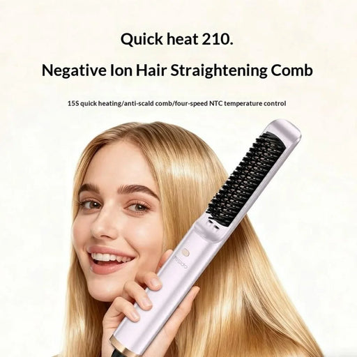 YESIDO MG33 EU Plug Hair Straightener Brush Smart Temperature Control Negative lon Hair Straightening Comb - 2