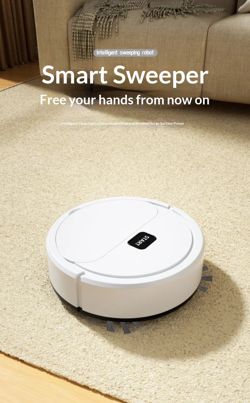 Mini Robot Vacuum 3-in-1 Sweep Mop Suction Cleaner 400mAh 40min Runtime for Home Floors - K16a Black Rechargeable Model | 16*5.4Cm - 4