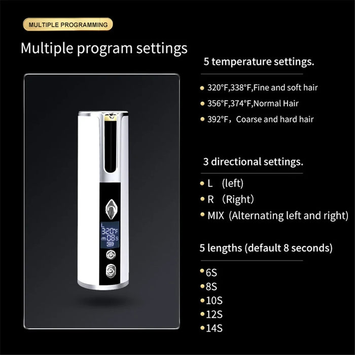 DYM-032 Smart Automatic Curling Iron Hair Comb Wireless Curling Iron Portable Women Styling Comb - 3