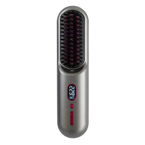 QL001 Cordless Hair Straightener Brush Ion Hot Straightener Styling Comb with USB Rechargeable - Grey - 1