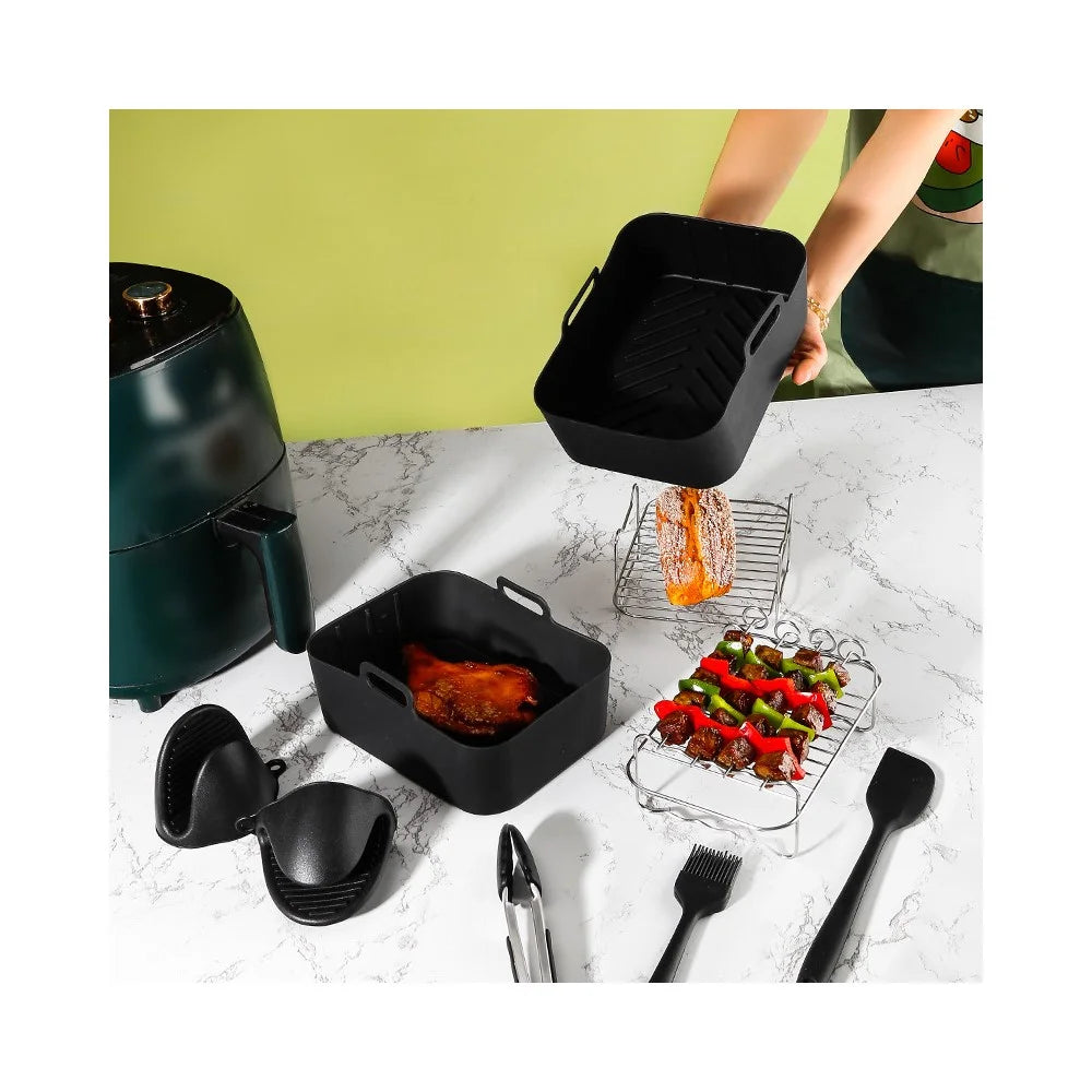 For Ninja AF300 Air Fryer Silicone Tray Grill Rack Oil Bottle Tong Cupcake Cup Accessories Set (BPA Free, FDA Certified) - 4