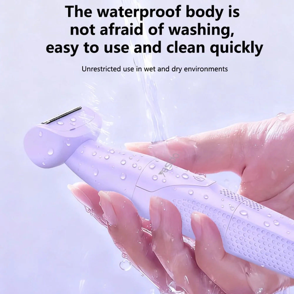 YESIDO MG26 3 in 1 IPX6 Waterproof Multi-Functional Body Hair Trimmer Wet Dry Use for Shaving / Trimming / Grooming - Purple - 7