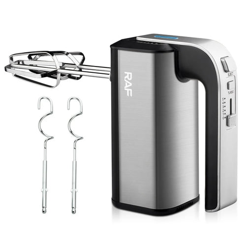 RAF 6664 Handheld Electric Mixer 800W 5 Speeds Hand Mixer with Beater Dough Hook, EU Plug (BPA Free, No FDA) - Grey - 1