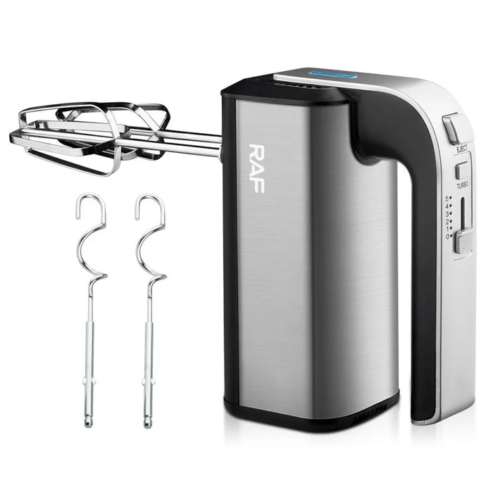 RAF 6664 Handheld Electric Mixer 800W 5 Speeds Hand Mixer with Beater Dough Hook, EU Plug (BPA Free, No FDA) - Grey - 1